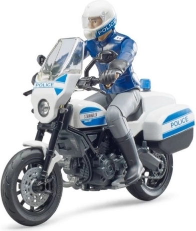 Bruder policyjny motocykl Ducati Scrambler z jeźdźcem