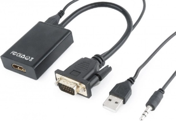 Konwerter VGA na HDMI 15 cm czarny