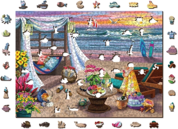 Drewniane puzzle Letni czas WOODEN CITY, 505 elementów