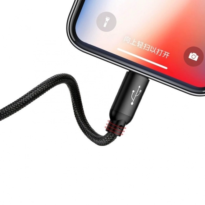 Baseus szybki kabel USB 3w1 z złączami Type C / Lightning / Micro 3A 1,2M - czarny