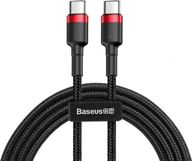 Kabel USB‑C Baseus Cafule 60 W, PD 2.0 / QC 3.0, 2 m, czarno‑czerwony