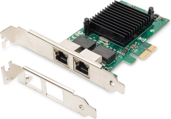 Karta sieciowa PCI Express 2x RJ45 Gigabit 10/100/1000 Mbps z niskim profilem