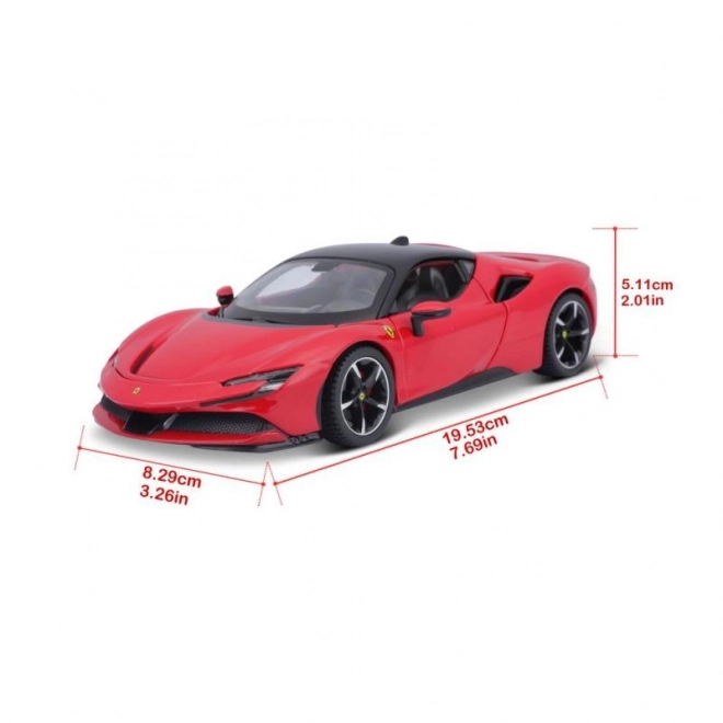 Bburago 1:24 Ferrari Top SF90 Stradale Czerwony