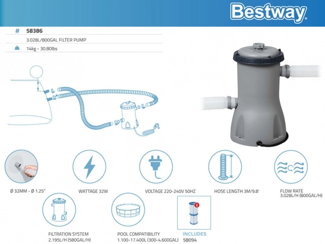 Pompa filtracyjna Bestway do basenów 3028 l/h