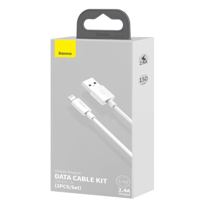 Zestaw kabli danych USB na Lightning Baseus Simple Wisdom