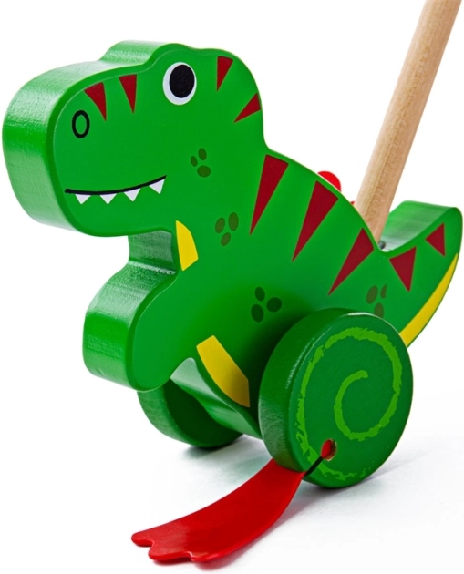 Bigjigs Baby drewniany pchacz T. rex