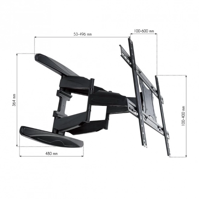 Uchwyt ścienny na TV LCD/LED 40-80 cali czarny
