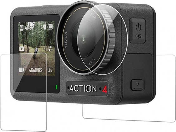 Folie ochronne TELESIN do DJI OSMO ACTION 4/3 – na wyświetlacz i obiektyw
