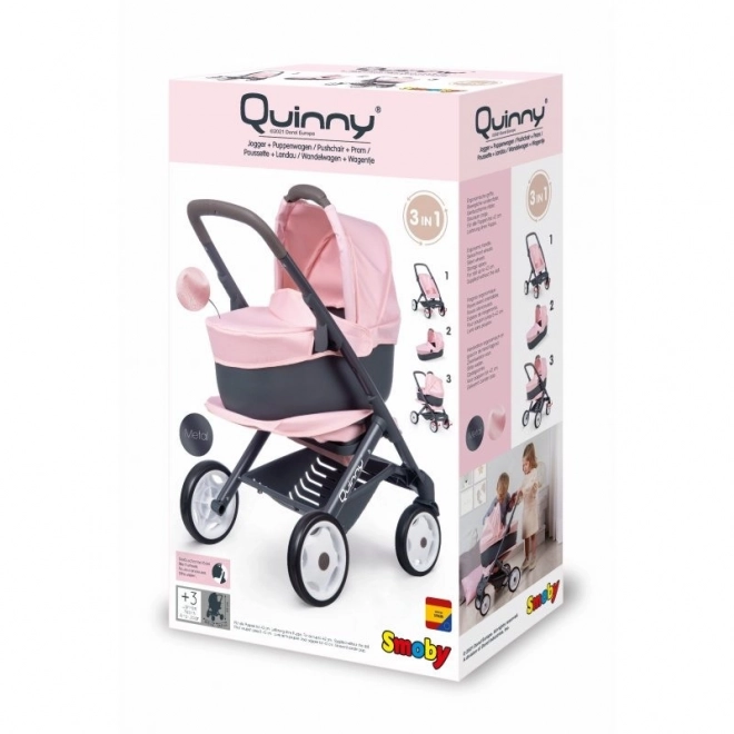 Kombinowany wózek Maxi Cosi jasnoróżowy dla lalek