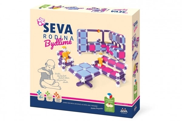 Zestaw konstrukcyjny SEVA RODZINA Mieszkamy plastik 564szt w pudełku 35x33x7cm
