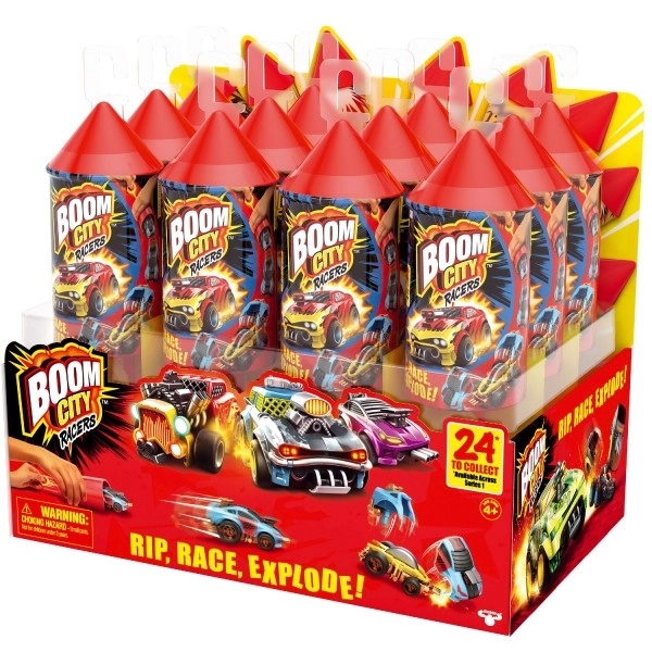 Auto Boom City Racers plast mix rodzajów w plastikowej tubie 21x6,5x6cm