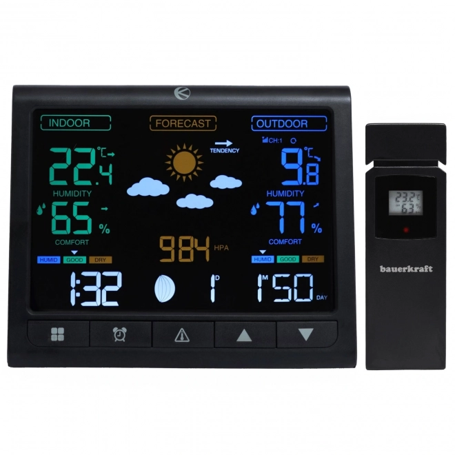 Bezprzewodowa stacja meteorologiczna z wyświetlaczem LCD i czujnikiem zewnętrznym