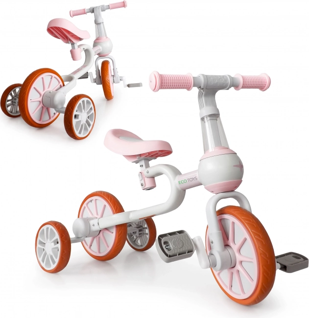 Dziecięcy jeździk 4w1 różowy ECOTOYS