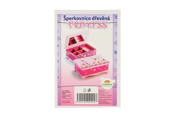 Szkatułka na biżuterię Księżniczka lustro drewno 17x7x11,5cm w pudełku