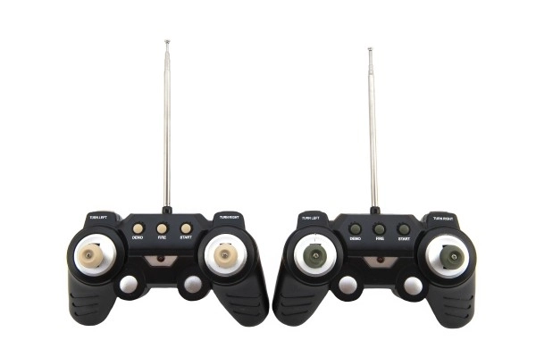 Czołg RC 2 szt. 25 cm bitwa czołgowa + ładowarka 27 MHz i 40 MHz kamuflaż ze dźwiękiem i światłem w opakowaniu 50x20x23 cm