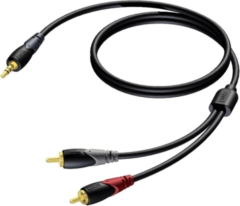 Kabel audio 3,5 mm jack stereo na 2× RCA (cinch) 3 m