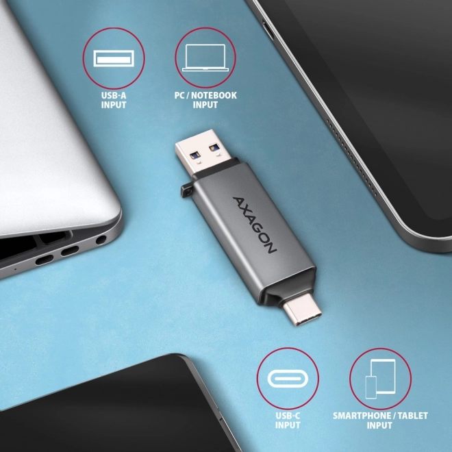 Zewnętrzny czytnik kart CRE-DAC USB3.2 Gen 1 Type-C + Type-A SD/microSD