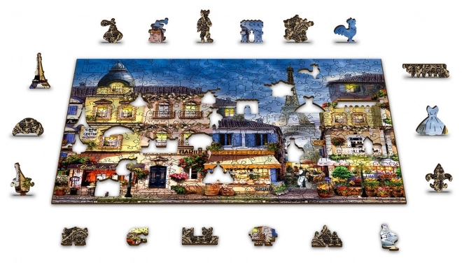 Drewniane puzzle Śniadanie w Paryżu - 2w1