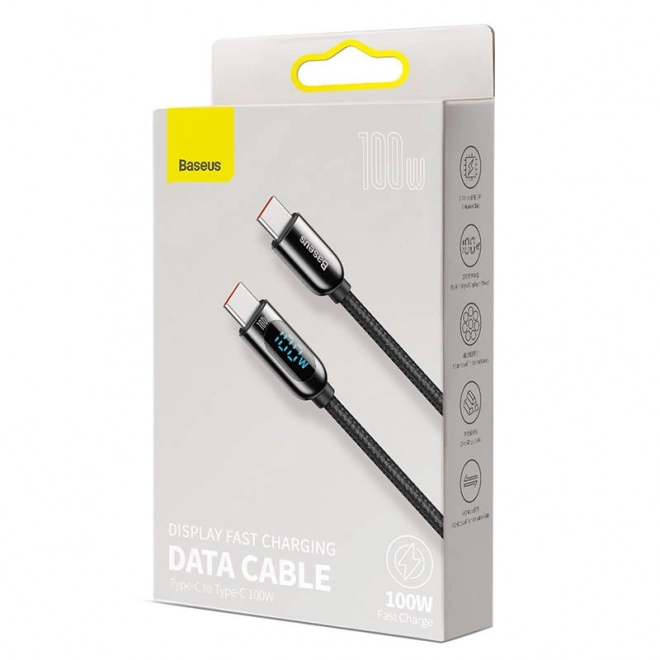 Kabel USB-C do ekranu USB-C Baseus, 100 W, 2 m (czarny)