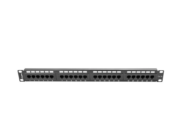 Panel krosowy 24 porty 1U Cat 5e czarny