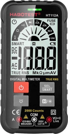 cyfrowy multimetr HABOTEST HT112A True RMS z funkcją SMART