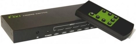 Przełącznik HDMI 5/1 z pilotem, 4K2K 3D, czarny