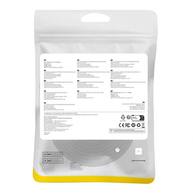 Pleciony kabel sieciowy cat.8 Baseus Ethernet RJ45, 40 Gb/s, 8 m (czarny)