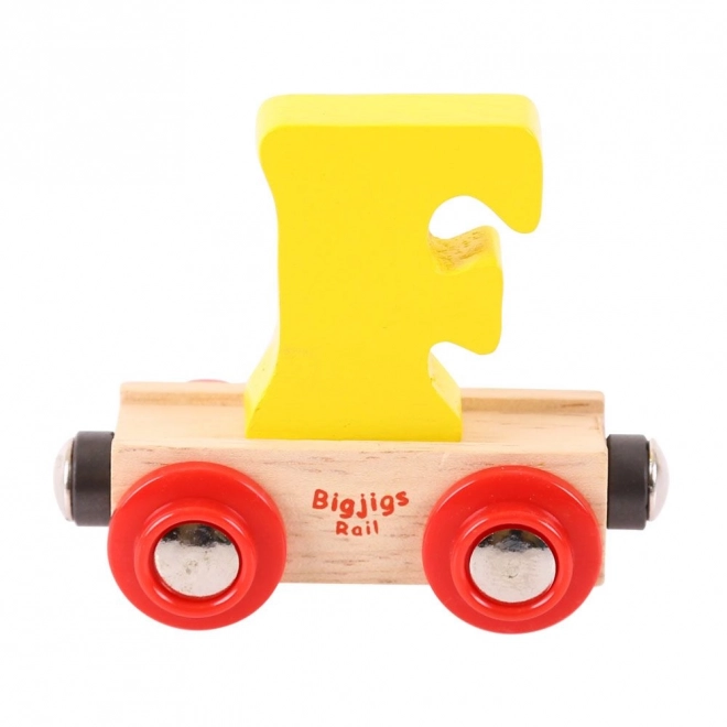 Bigjigs Rail drewniany wagonik z literą F