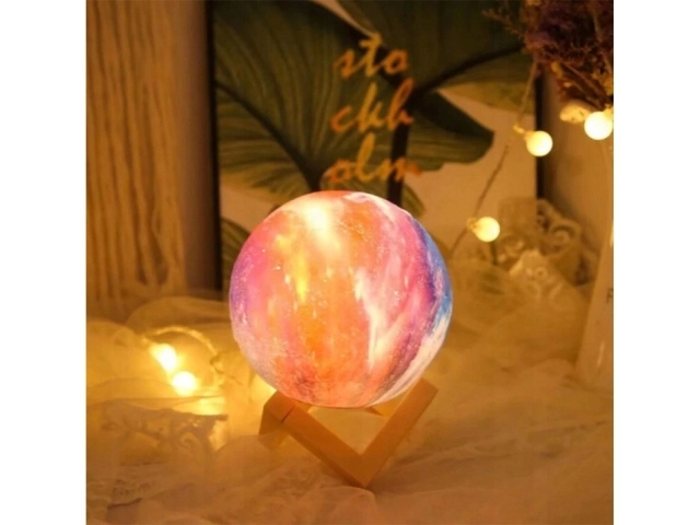 Nocna lampa GALAXY 3D z kolorowym podświetleniem RGB + zdalne sterowanie
