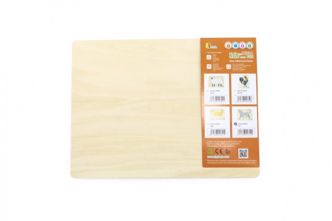 Drewniane puzzle z uchwytami Kot VIGA Montessori