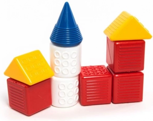 Zestaw fantazyjnych kolorowych plastikowych klocków dla najmłodszych (9 szt.)