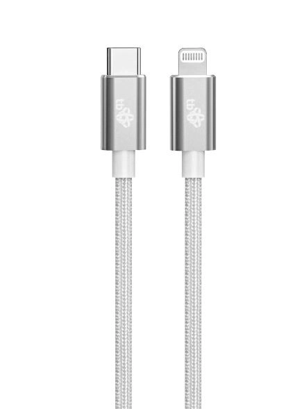 Kabel lightning MFi - USB C srebrny 1m