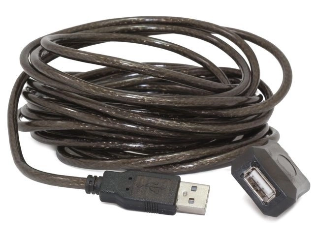 Przedłużacz USB 2.0 typu AM-AF 5 m aktywny czarny
