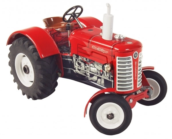 Traktor Zetor 50 Super czerwony na klucz metal 15cm 1:25 w pudełku Kovap