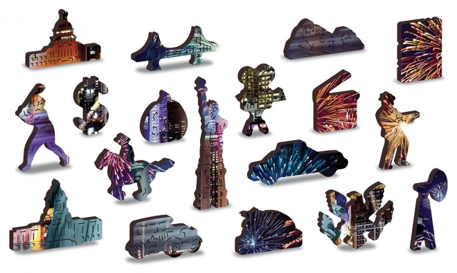 Drewniane puzzle Nocny Nowy Jork 2w1