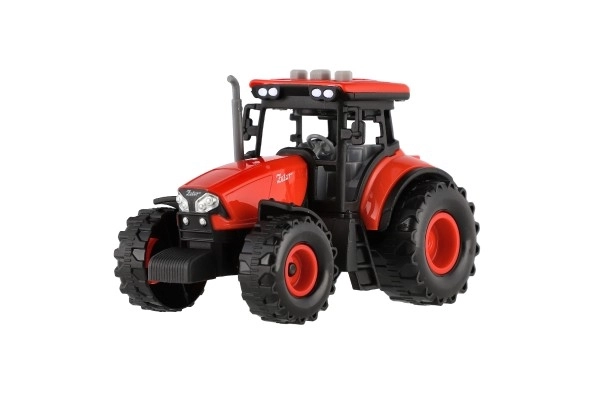 Czerwony traktor Zetor na rozpęd z efektami dźwiękowymi i świetlnymi