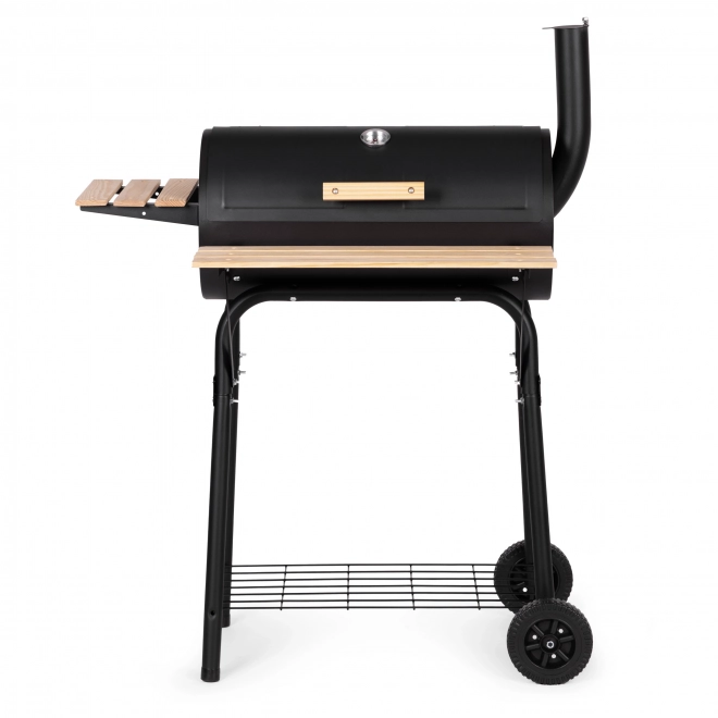 Duży grill ogrodowy z termometrem i kominem