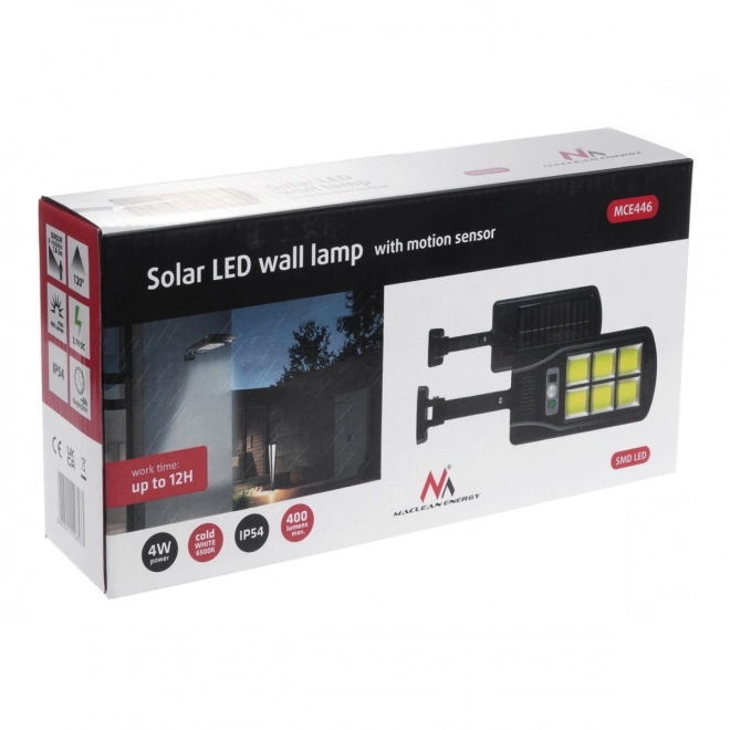 Solarna uliczna lampa LED z czujnikiem i pilotem MCE446