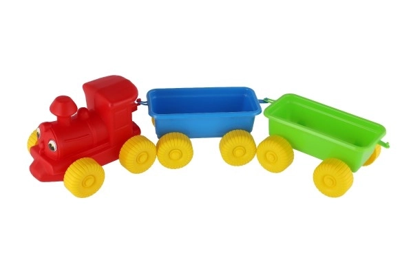 Pociąg + 2 wagony plastikowe 60cm w siatce