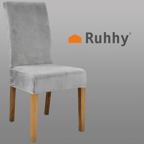 Pokrowiec na krzesło - szary welur Ruhhy 22979