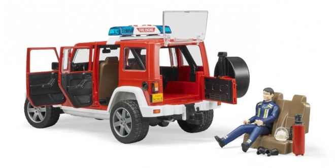Bruder Czerwony JEEP WRANGLER Straż Pożarna z figurką i akcesoriami