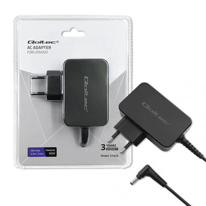 Zasilacz Qoltec do Lenovo 65W 20V 3.25A