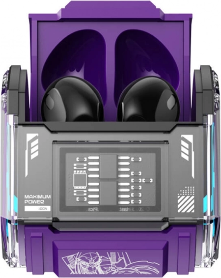 Bezprzewodowe słuchawki true wireless TRANSFORMERS – fioletowe