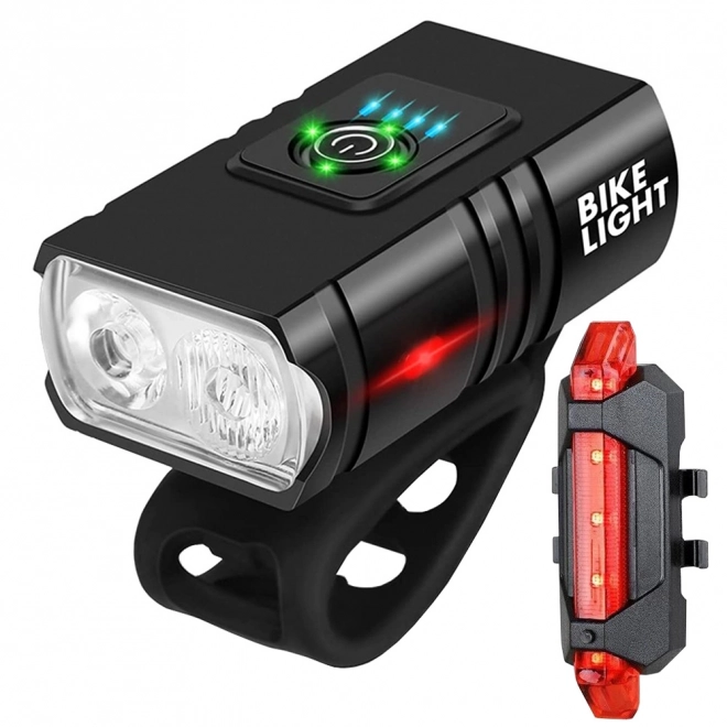 Zestaw lampek LED na rower z ładowaniem USB