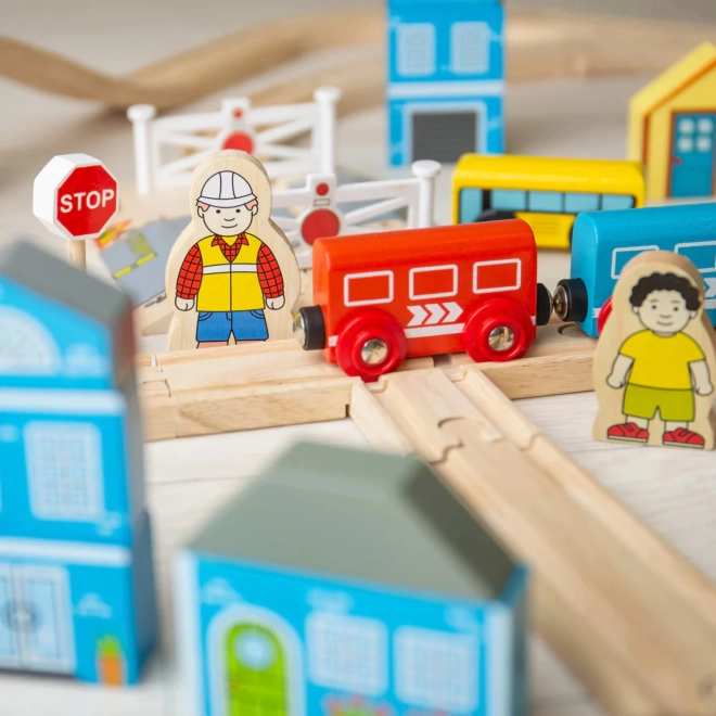 Bigjigs Rail Drewniana kolejka miasto i wieś 101 części