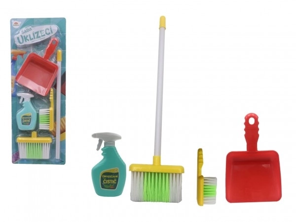 Zestaw do sprzątania / sprzątaczka z akcesoriami plastik 5 sztuk na kartce 21,5x57,5x5cm
