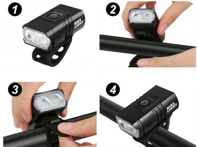 Zestaw lampek LED na rower z ładowaniem USB
