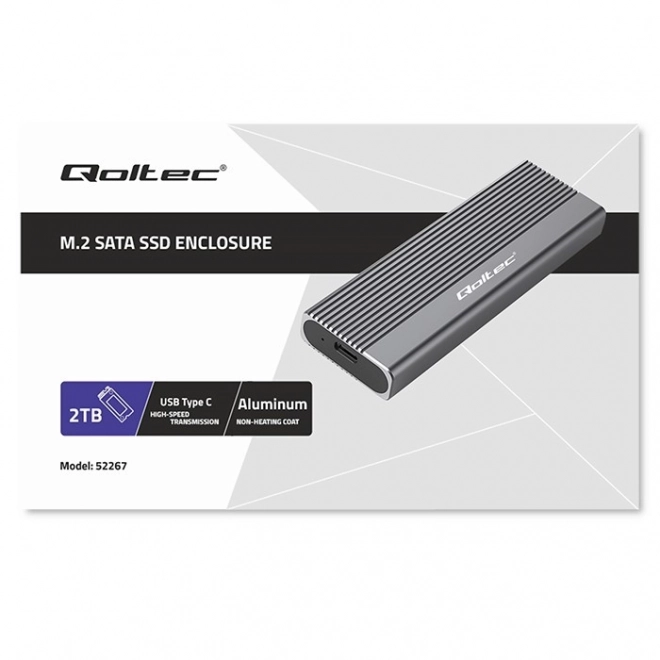 Aluminiowa obudowa na dysk M.2 SSD SATA NGFF USB-C 2TB Szary