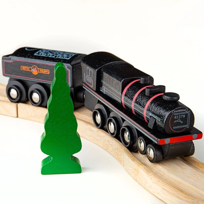 Drewniana replika parowozu Bigjigs Rail Black 5