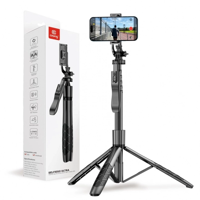 SelfieGo Ultra rozbudowany selfie stick z Bluetooth statywem